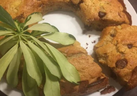 Gâteau moelleux banane et pépites de chocolat