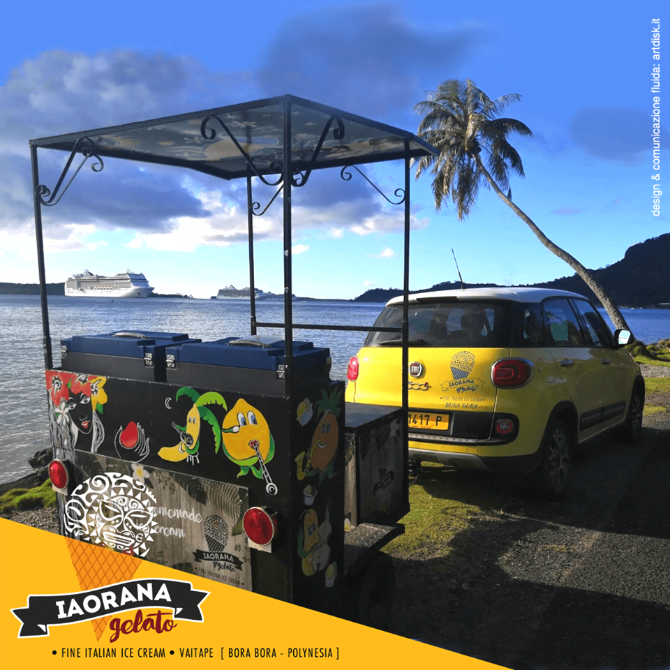 Gaya et l'aventure Gelato en Polynésie française avec une voiture à glaces