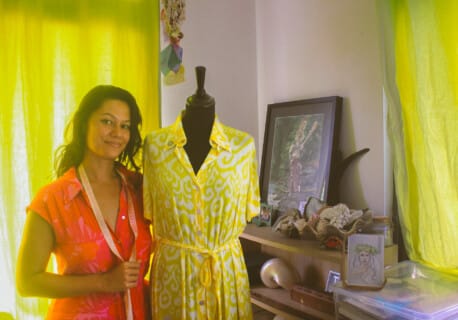 Florie Diez Tropicrea Femmes de Polynésie Atelier rideau robes couture créatrice de mode