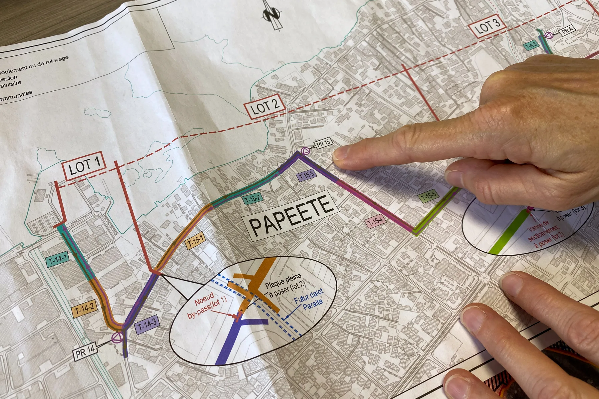 Carte assainissement collectif Papeete- Pirae- Arue - Stéphanie Pourlier - Tahiti