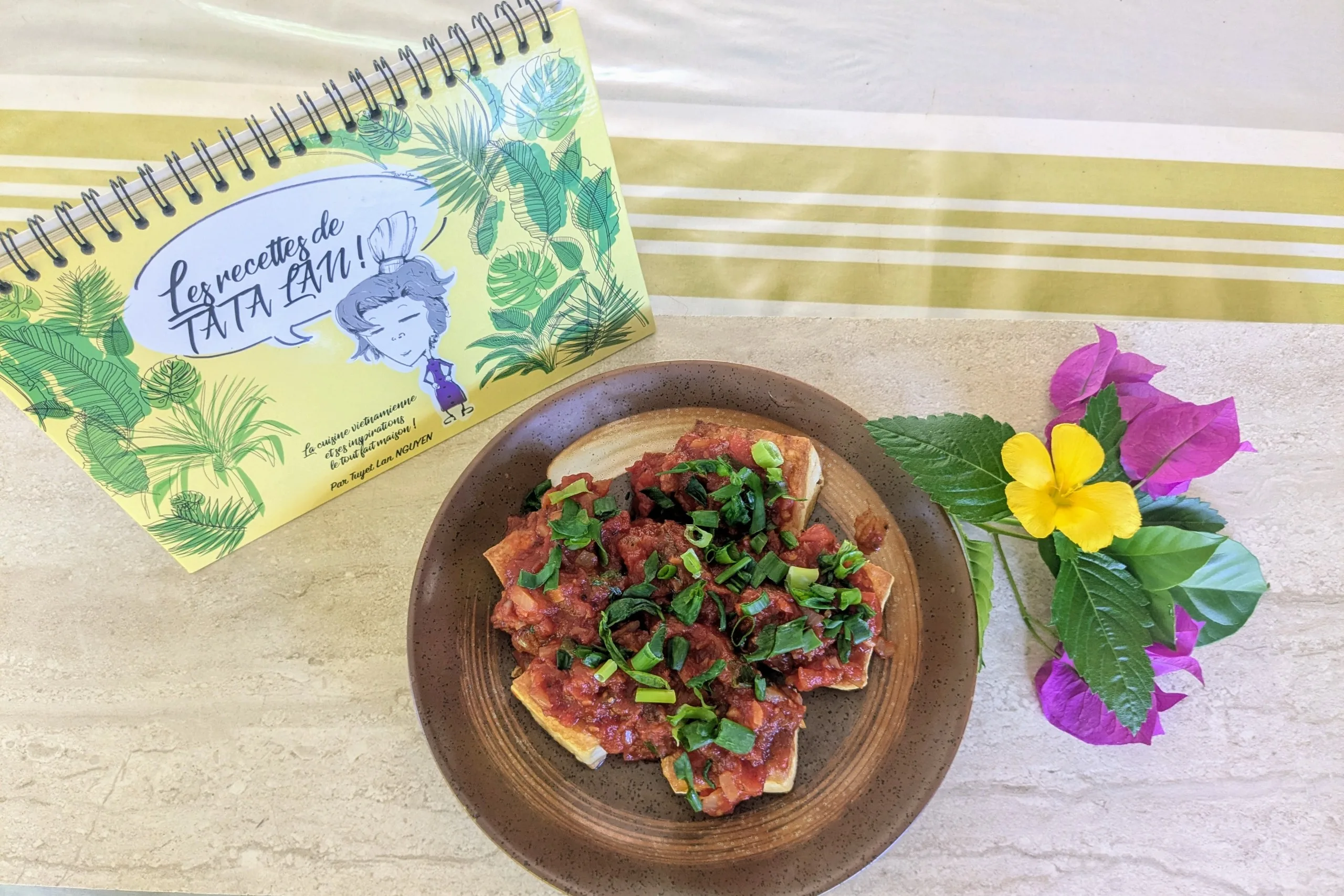 Recette tofu a la tomate de Tata Lan