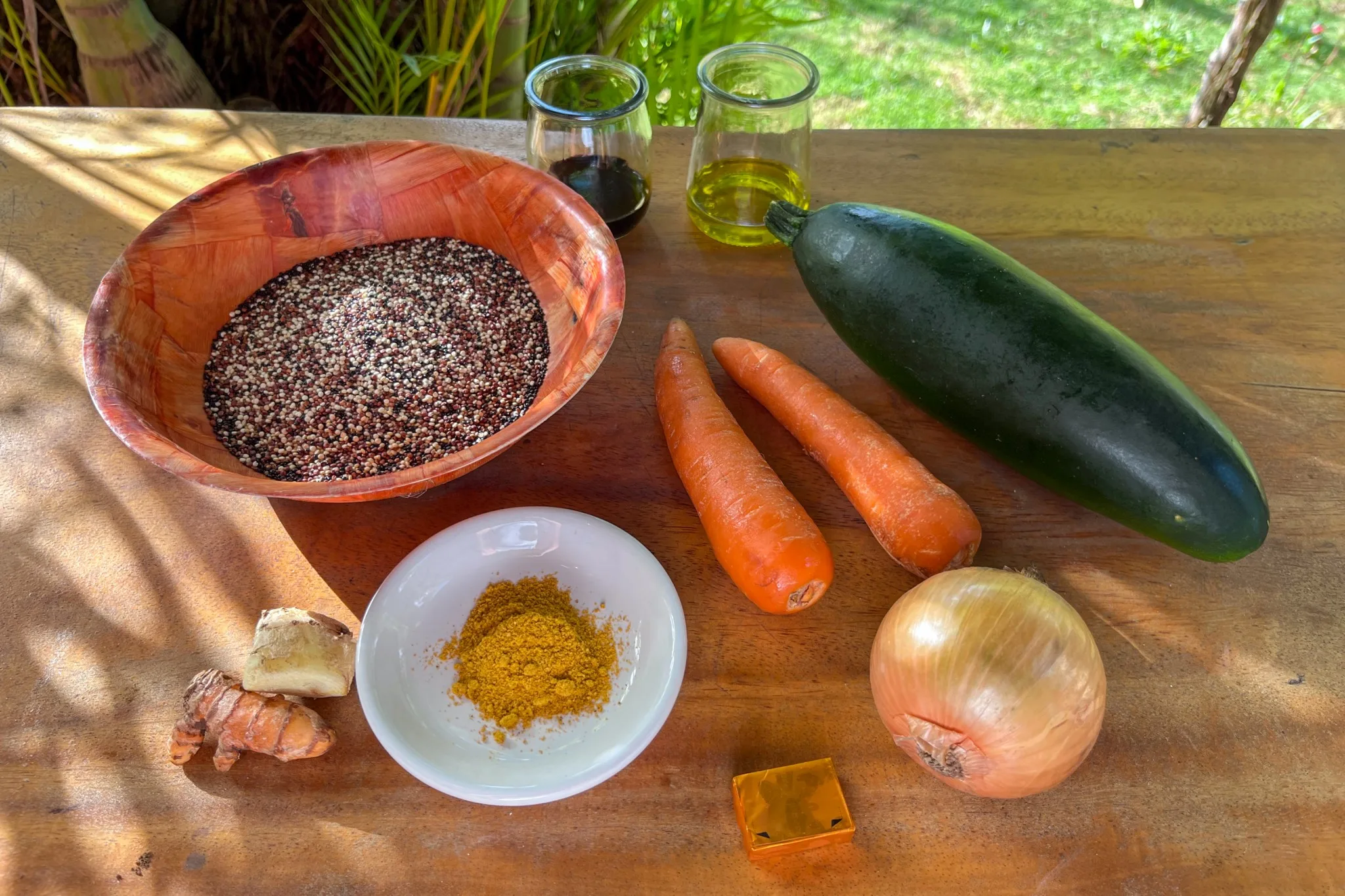 Ingrédients pour la recette de quinoa à l'indienne